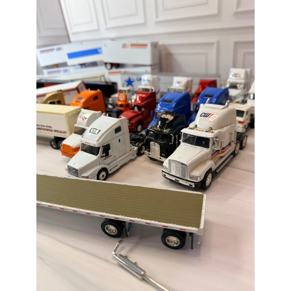 Mixed Semi Truck and Trailer Model Lot Roadway Viking CRST Repair Project